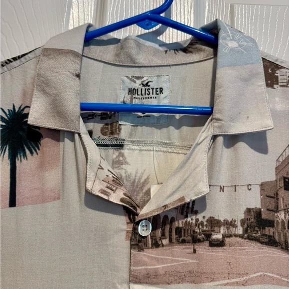 NWT y2k mens vintage hollister short sleeve button down beachy cali venice xl - Picture 4 of 10